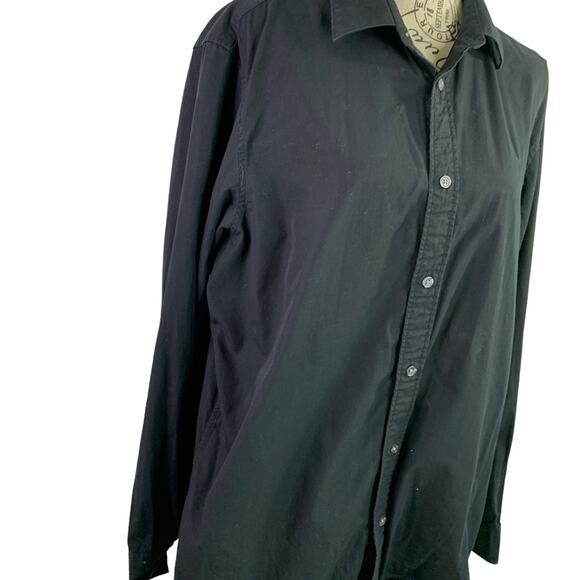 Michael Kors Men's Large Tailored Fit Black, Button down Dress Shirt 100% Cotton - Picture 3 of 11